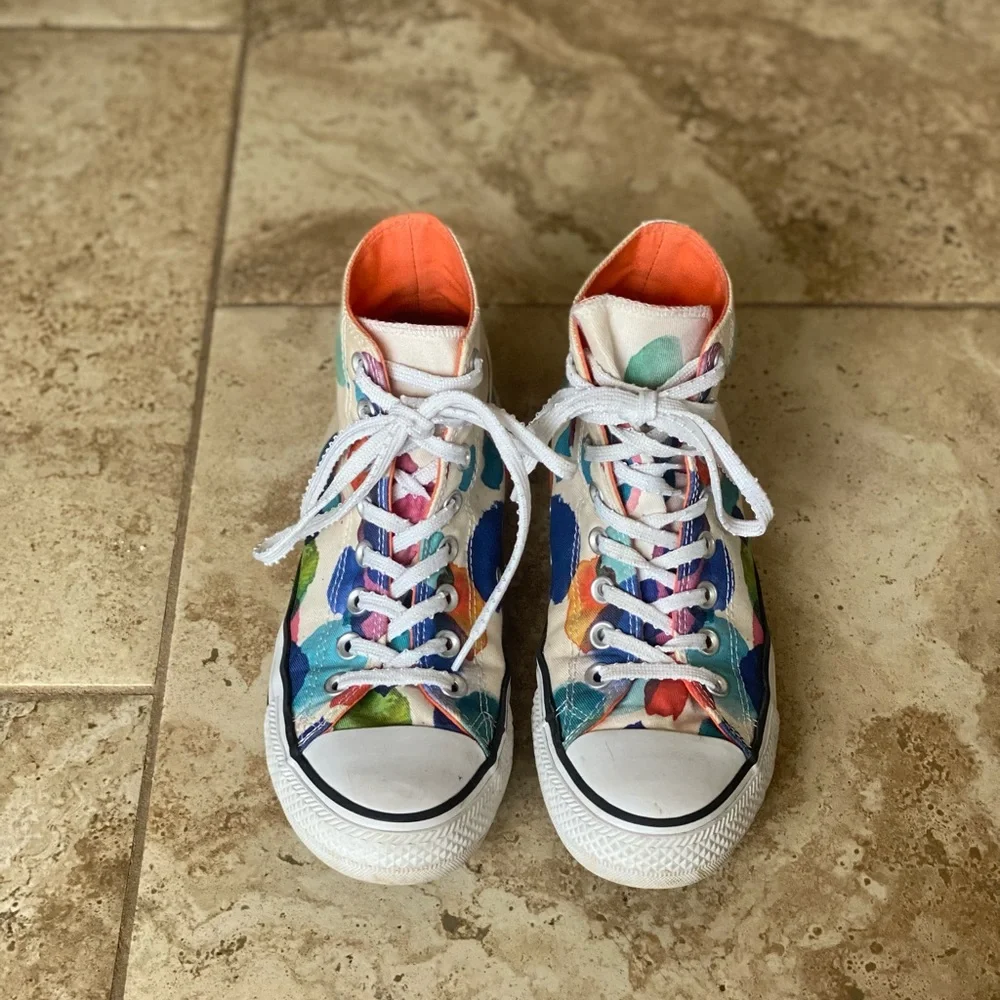 Polka Dot Converse High Top Sneakers - Picture 4 of 6